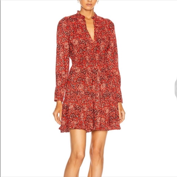 Ulla Johnson Mini Long-Sleeve Ruffle Liv Dress Sz 12 - Picture 4 of 7